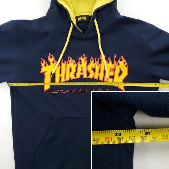 Thrasher Skateboard Magazine Fleece Hoodie Authentic Men's Large Flames Logo - Picture 8 of 13